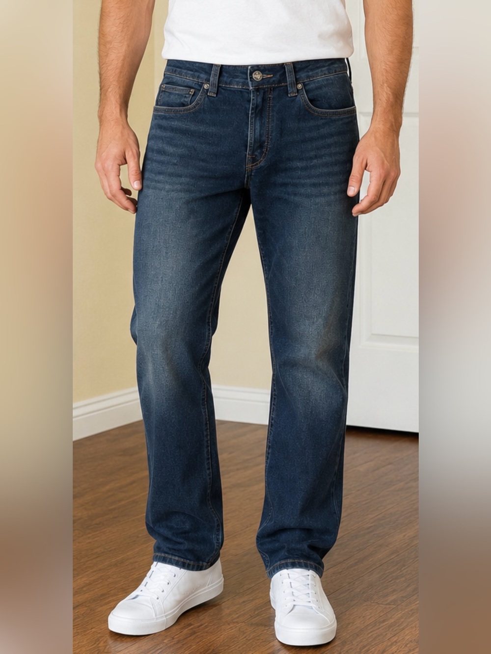 Buffalo David Bitton Driven Relaxed Straight Jeans 32x32 Dark Wash Stretch Jeans